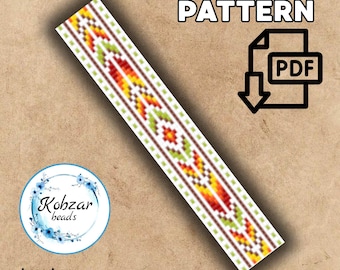 Geometric  Loom Bracelet Pattern (PDF Download), Preciosa Beads