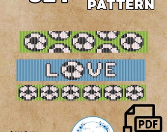 Miyuki Delica Loom Bracelet Pattern | Cross Stitch Design (PDF Pattern)Foolball set soccer ball