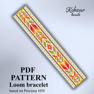 Geometric  Loom Bracelet Pattern (PDF Download), Preciosa Beads