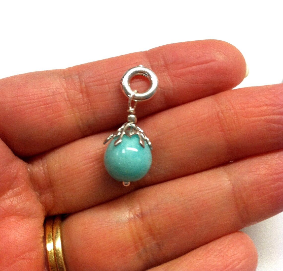 Ciondolo Malocchio In Argento Sterling 925 - Vetro Blu, Portafortuna, Diametro 15mm - Foto 8