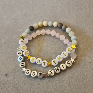 Uplifting and motivational, handmade bracelets, you got this, inspirational