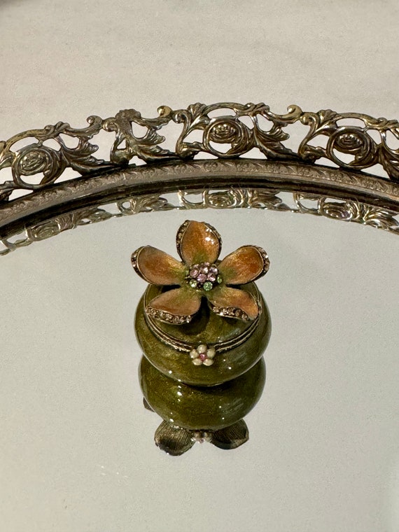 Vintage Jay Strongwater  Enameled Flower Trinket B