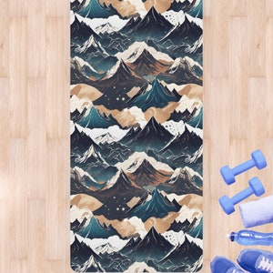 Himmlische Berge Yogamatte, umweltfreundliche Yogamatte, Yoga Lehrer Geschenk, naturinspiriertes Yoga, Pilates Matte, Meditationsmatte, einzigartige Yogamatte