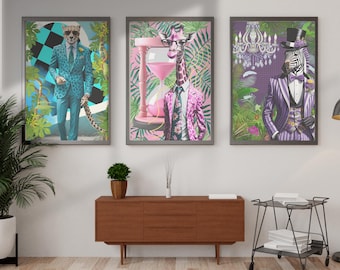 Jungle Swag Collage Dopamine Maximalist Wall Art Poster 6 piece Digital Download Print