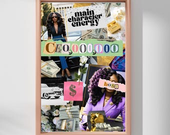 CEO Boss Black Woman Wall Art Digital Collage Print Poster