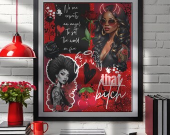 No Angel Black Woman Wall Art Poster or Digital Download