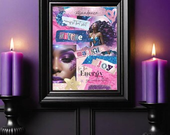 Manifest Spiritual Black Woman Wall Art Poster Digital Download