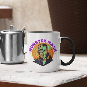 The Monster mash Frankenstein's monster Dracula coffee mug classic movie monsters mug vampire mug Halloween monsters gift coffee mug