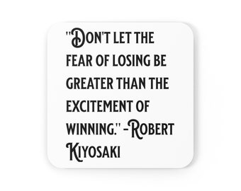 Don't let the fear of losing be greater than the excitement of winning coaster set entrepreneur inspirational doer affirmations coasters