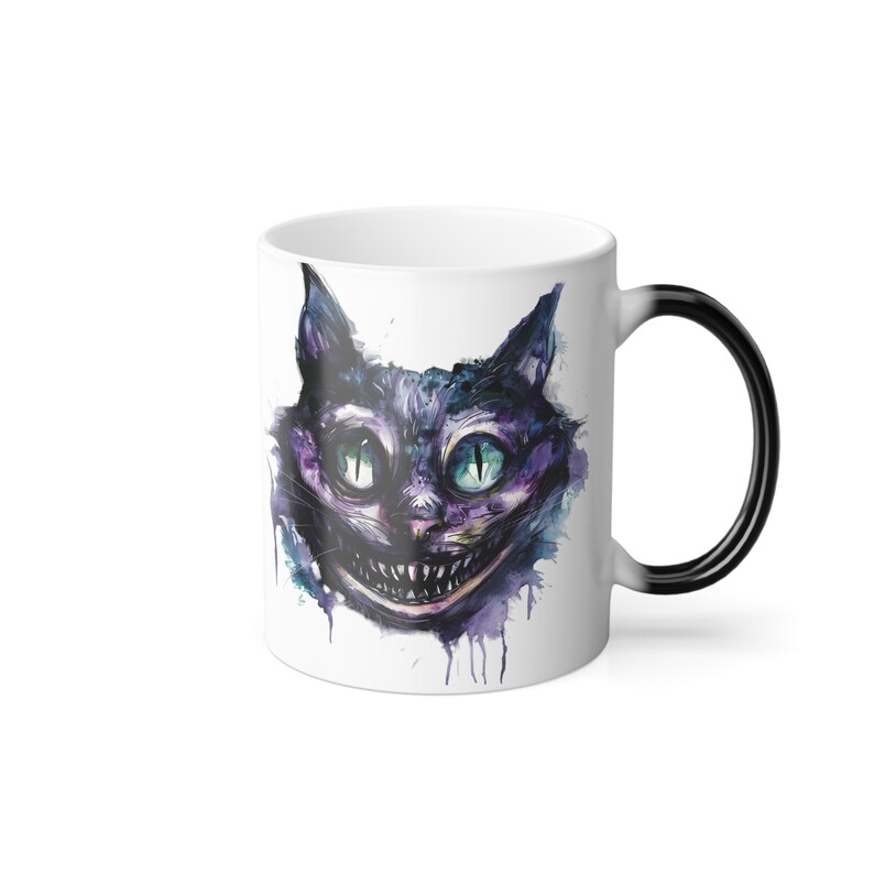 Cheshire Cat Color Changing Mug, Creepy Cat Mug, Alice in Wonderland