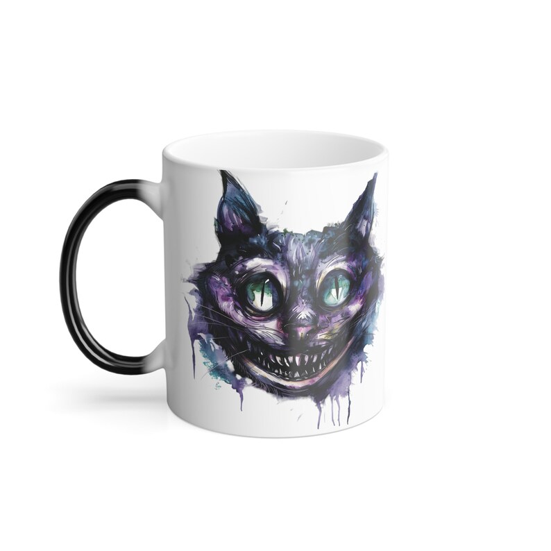 Cheshire Cat Color Changing Mug, Creepy Cat Mug, Alice in Wonderland