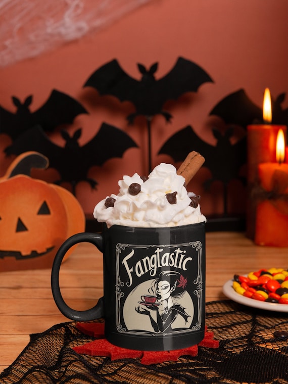 Fangtastic Vampire Mug: Gothic Halloween Ceramic Cup