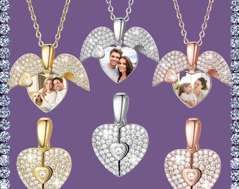 Médaillon coeur personnalisé avec superbe collier scintillant photo, cadeau parfait pour elle, cadeau pour petite amie, maman, soeur, grand-mère, grand-mère
