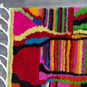 Tapis marocain fait main personnalisé, tapis bohème multicolore, tapis de style bohème pour le salon. image 8