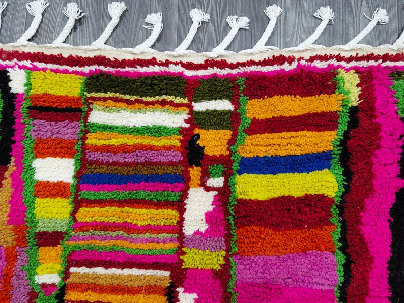 Tapis marocain fait main personnalisé, tapis bohème multicolore, tapis de style bohème pour le salon. image 7