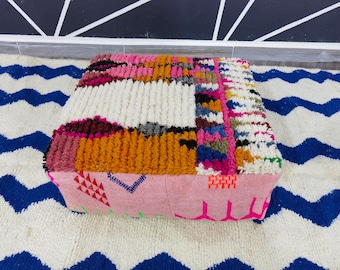 Handgefertigter Kelim Pouf: Boho Bodenkissen, Yoga Meditation