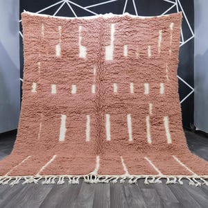 UNIQUE PINK Moroccan rug , Handmade Rug, Pink Rug For Living Room , Wool Rug , Pink Moroccan Rug 9x12 , Bedroom Rug , Custom Area Rug
