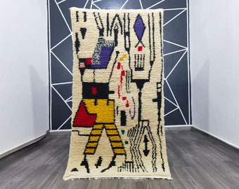 Gorgeous Handmade Rugs For Living Room, Beni Ourain Rug , Artistic Moroccan Rug, Handmade Rug, Fabulous Boujaad Rug, Personalized Gifts