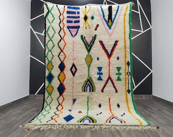 Moroccan Rug, Beni Ourain Colorful Rug, Custom rug, Moroccan area rug