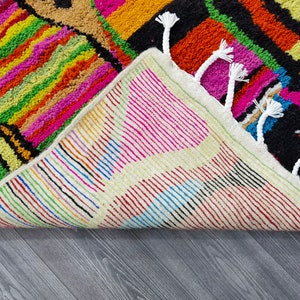 Tapis marocain fait main personnalisé, tapis bohème multicolore, tapis de style bohème pour le salon. image 9