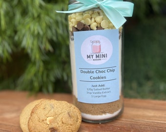 Double Choc Chip Cookie Mix In A Jar | DIY Baking Gift Set for Kids