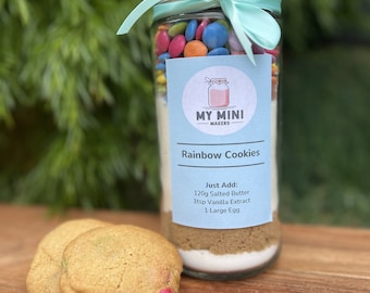 Rainbow Cookie Mix In A Jar | DIY Baking Gift Set for Kids