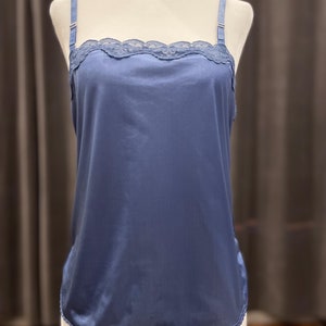 Vintage camisole / smoky blue nylon camisole