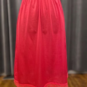 Vintage red satin half slip skirt / bridal wedding prom grad boudoir lingerie