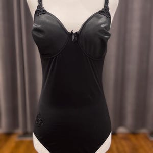 Simone Perele satin bodysuit: vintage stretch satin shapewear