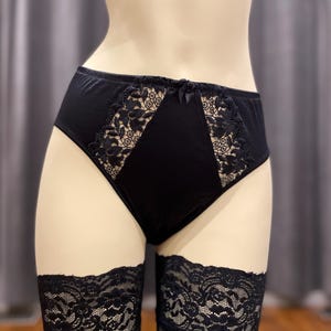 Vintage Valisere black satin panties