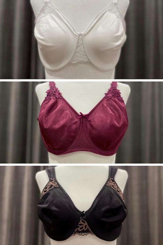 Vintage 36D Satin Bra Bundle: Unlined Full Coverage Bras