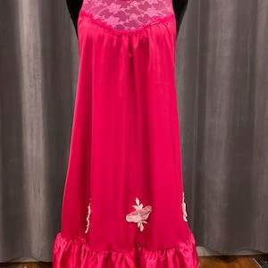 Vintage Satin Babydoll / 1970er 1980er Jahre Babydoll Dessous Nachthemd
