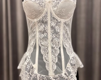 Vintage eleganter trägerloser Bustier Longline-BH