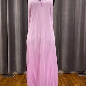 Rare Vintage slip / Lilac full slip / nylon and lace slip dress nightgown