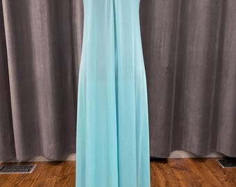 Camicia da notte/sottoveste vintage lunga Linda Lingerie color turchese