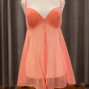 Vintage Nachthemd / Seide & Satin transparent Babydoll