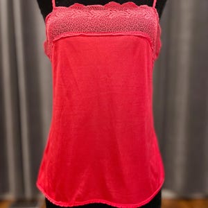 Vintage red camisole / Ashley Taylor red nylon cami