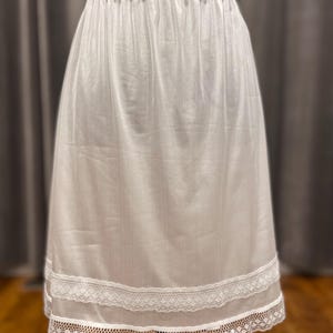 Vintage white satin slip: Vanity Fair half slip skirt