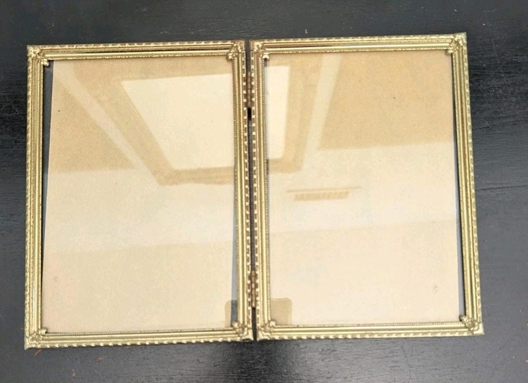 Vintage MCM Double Bi-fold Ornate Goldtone Picture Photo Frame 5 X 7 - Etsy