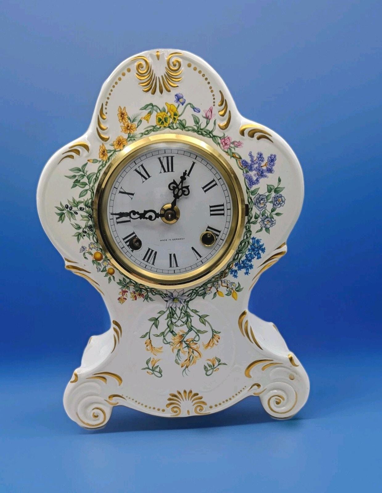 Sandizell Dresden ヴィンテージマントル時計 フローラル Dresden