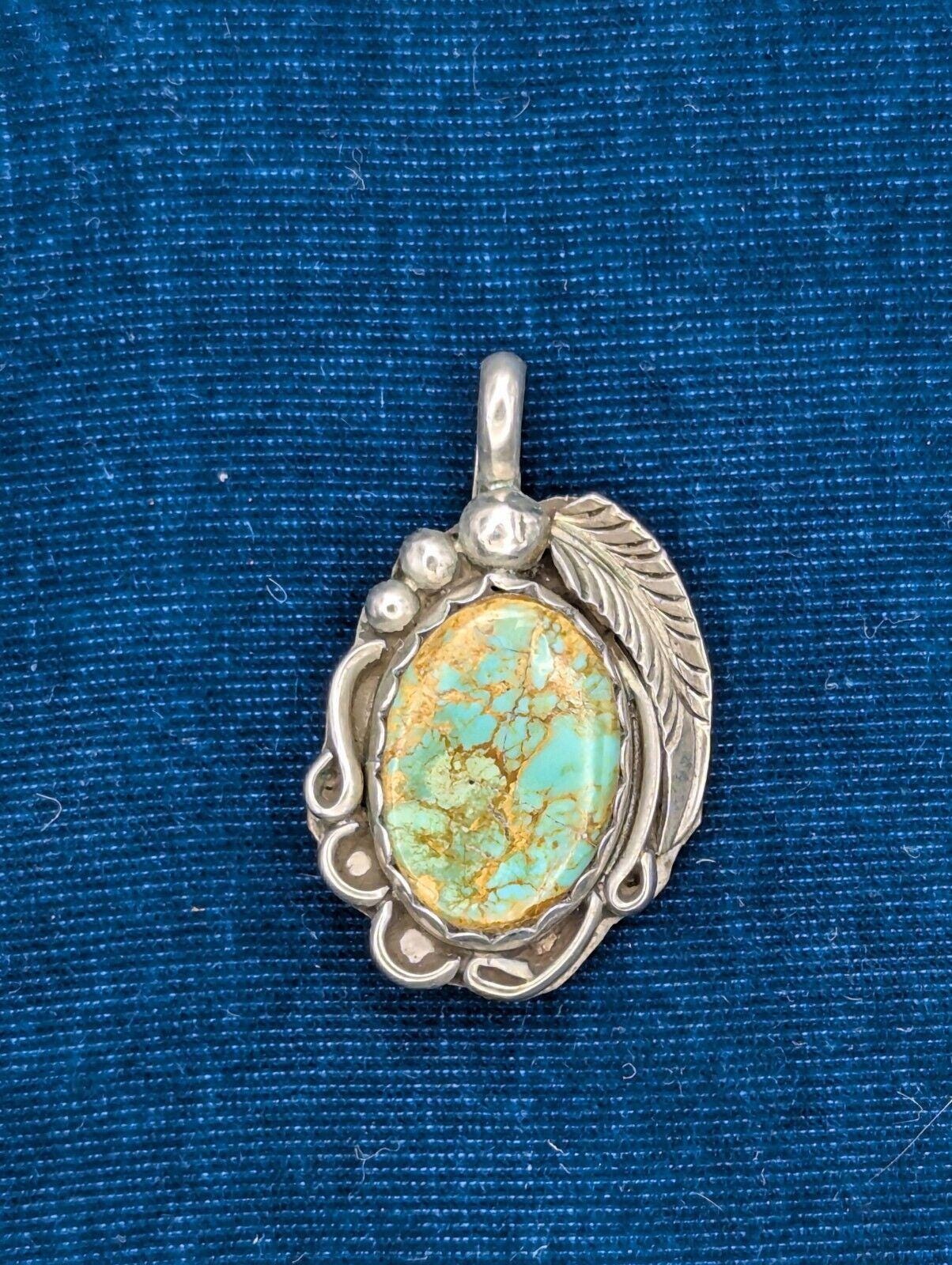 Native American Navajo Signed Leigh Sterling Silver Turquoise