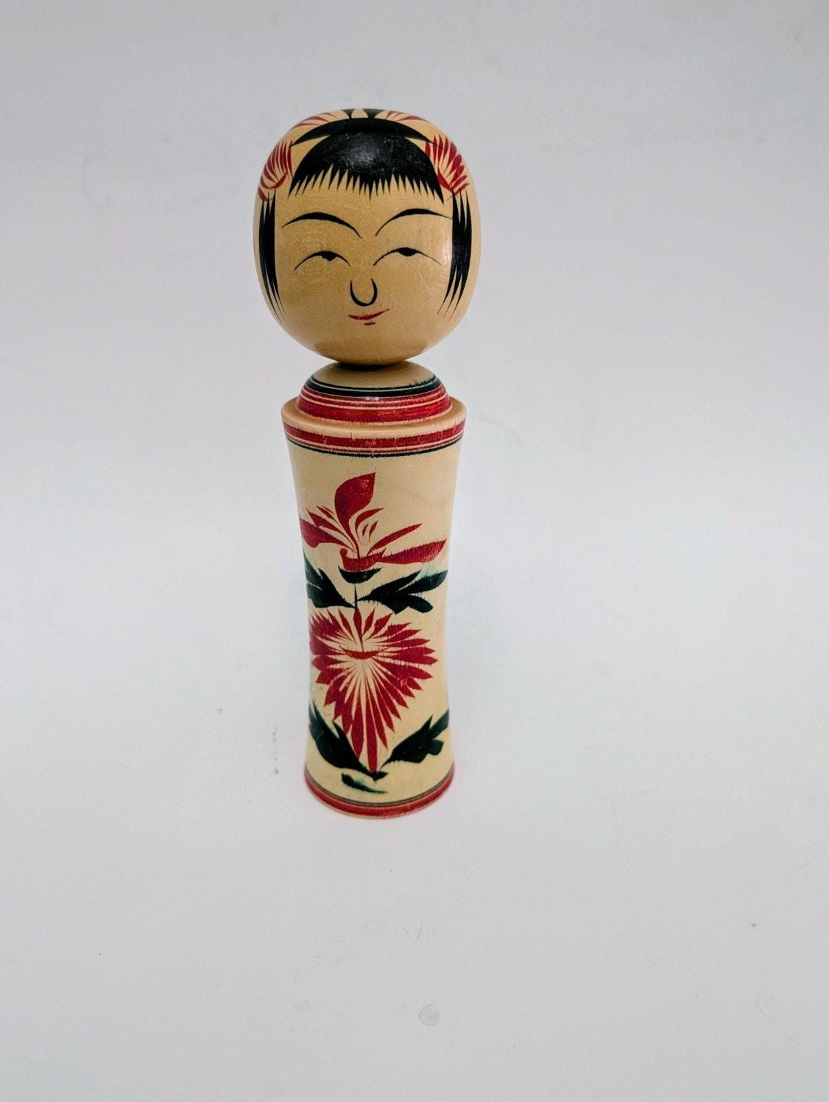 Poupée japonaise traditionnelle Dento Naruko Kokeshi des années 1960