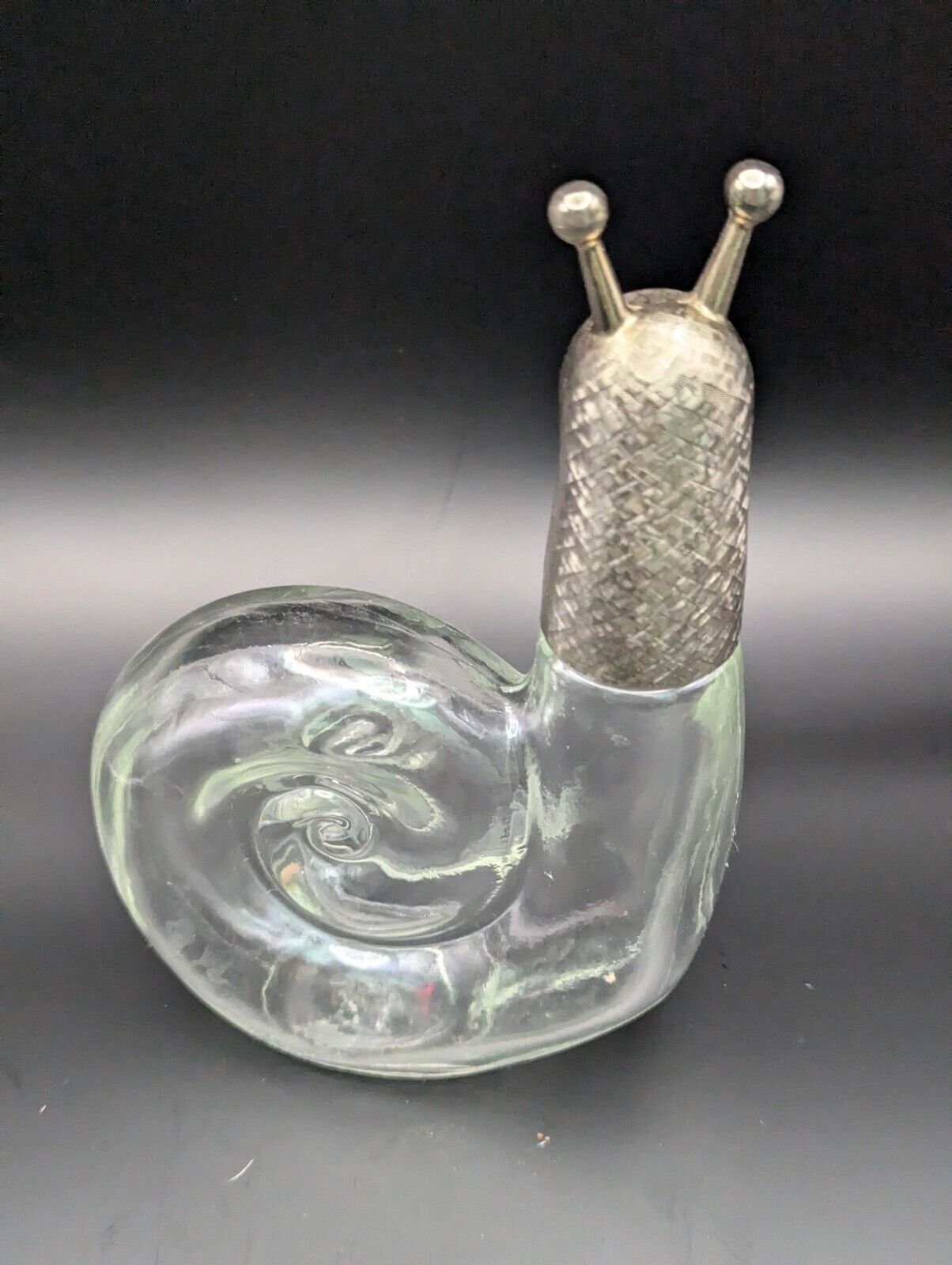 Vintage Avon Bath Treasure Snail Shape Glass Bottle Bath Décor