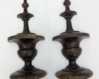 Remates de nogal, detalle arquitectónico para muebles, 8.5" x 3.5", vintage.