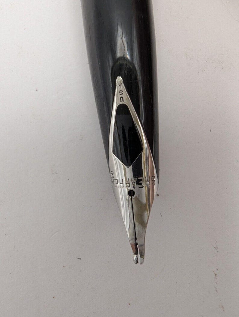Sheaffer Dip Fountain Pen with Inlaid Steel Triumph Nib And Levenger Raven Black image 2