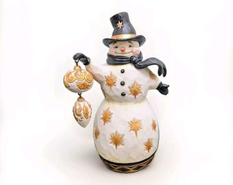 Statuetta pupazzo di neve Jim Shore Heartwood Creek Be Merry, Be Bright 2019 6004199