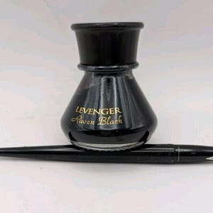 Sheaffer Dip Fountain Pen with Inlaid Steel Triumph Nib And Levenger Raven Black image 1