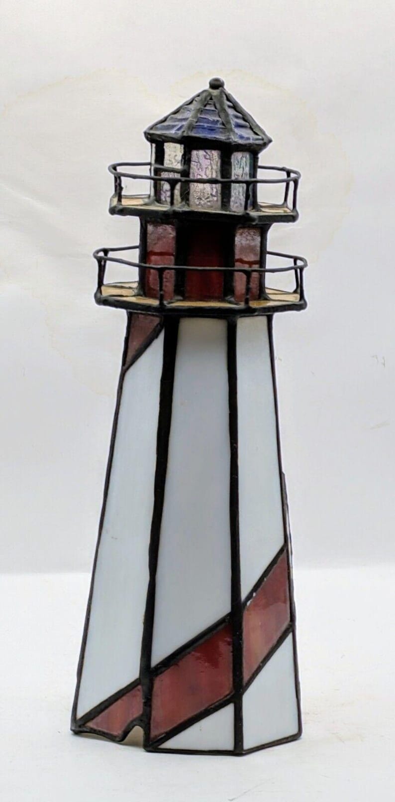 Stained Glass Lighthouse Lamp
