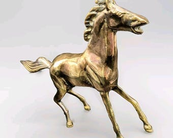 美しい大型真鍮製馬の置物像彫刻 疾走する種馬 ヴィンテージ - Etsy 日本