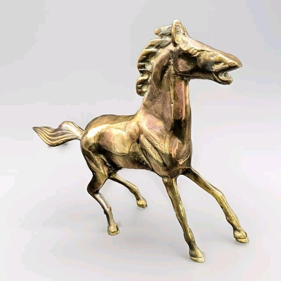 美しい大型真鍮製馬の置物像彫刻 疾走する種馬 ヴィンテージ - Etsy 日本